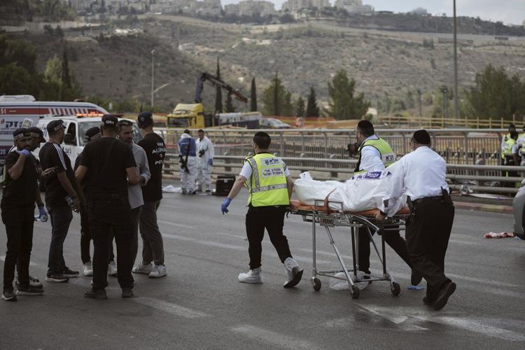 Photos from the scene of a shooting attack in Jerusalem