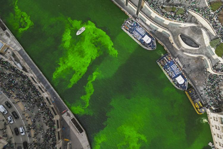 Chicago dyes its river bright green as it opens St. Patrick's Day celebrations