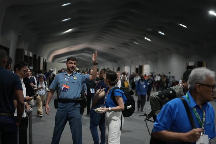 Fire prompts evacuations at one of the buildings for UN climate talks in Brazil