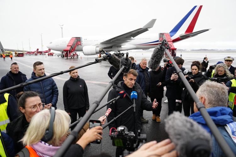 Macron visits Greenland to show European support for the strategic Arctic island coveted by Trump