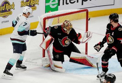 Forsberg nets shutout as Senators beat Kraken 3-0