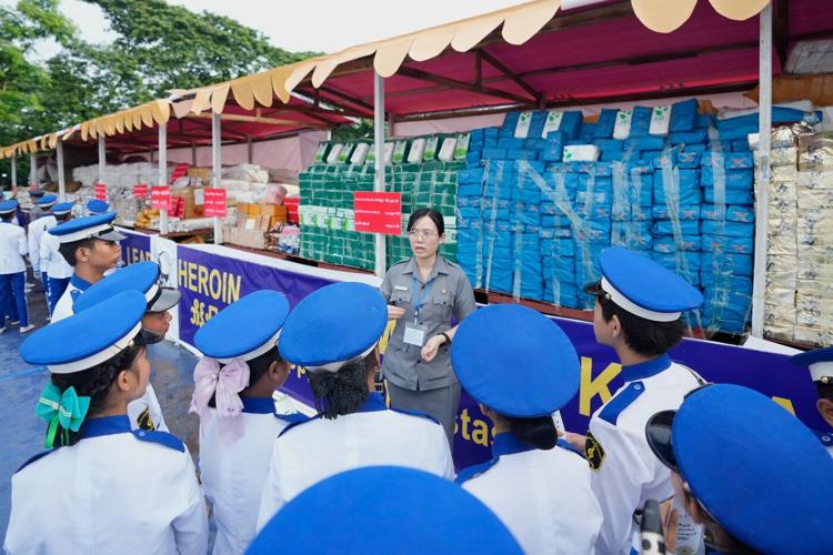 Myanmar torches $600 million in seized heroin, meth and other drugs