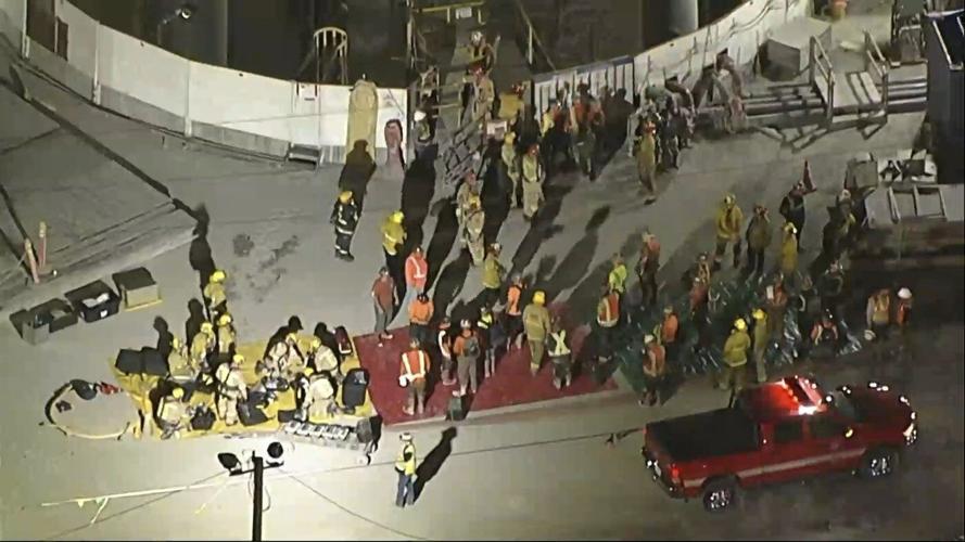 31 workers have been safely removed after part of an industrial tunnel in LA collapsed
