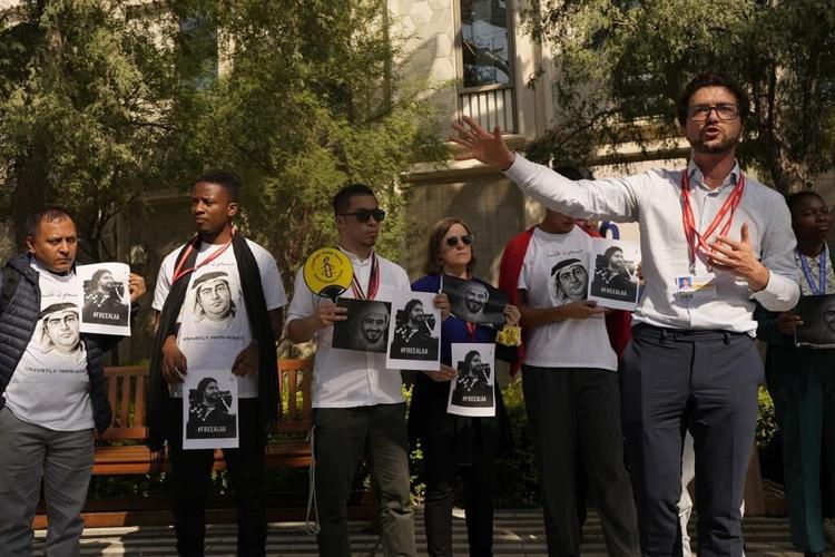 Protesters at UN COP28 climate summit demonstrate for imprisoned Emirati, Egyptian activists