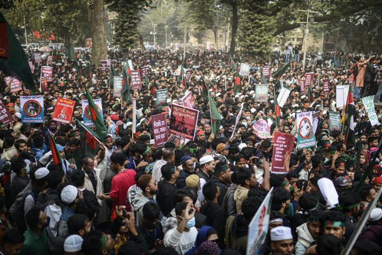 Thousands march in Bangladesh calling for the ousted prime minister's prosecution