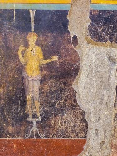 Project to shore up Pompeii yields stunning black banquet hall, with frescoes of Trojan War figures