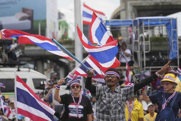 Protesters gather in Bangkok to demand Thai prime minister's resignation over leaked Cambodia call