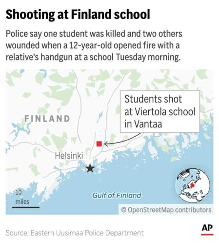 A 12-year-old suspected of killing a classmate and wounding 2 in Finland told police he was bullied