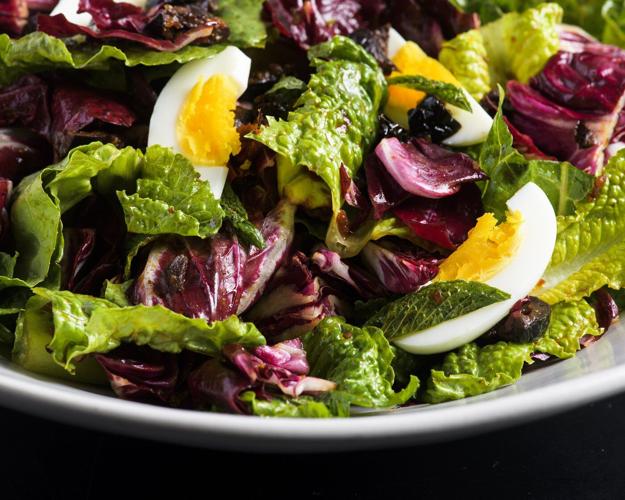 This crisp and colorful romaine and radicchio salad eats like a meal