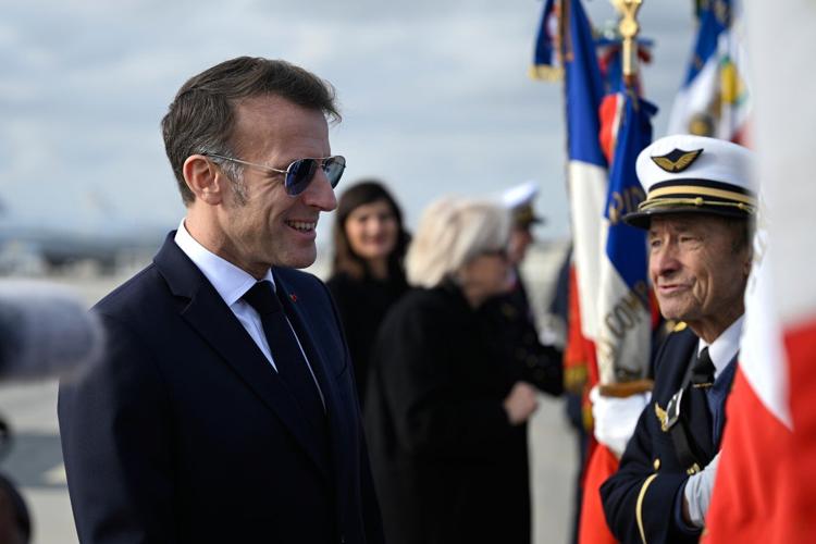 France's Macron laughs off 'harmless' eye condition as he addresses troops