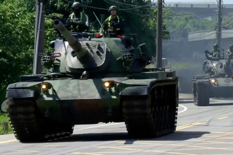 Taiwan begins 5-day military drill with tanks patrolling streets