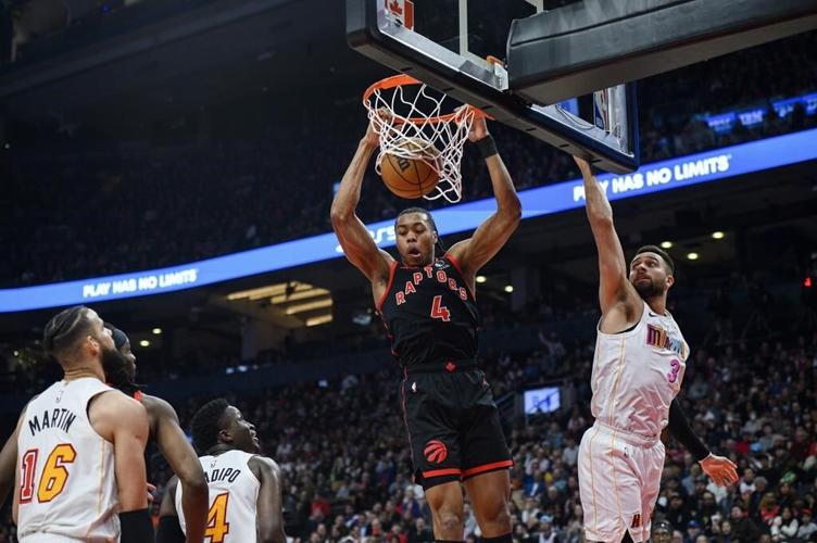 Barnes's double-double leads Raptors past Heat 106-92 as Toronto gains ground in East