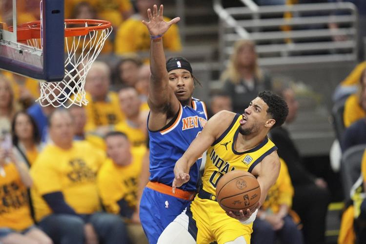Haliburton has 32 points, 15 assists and 12 rebounds as Pacers beat Knicks 130-121 for a 3-1 lead