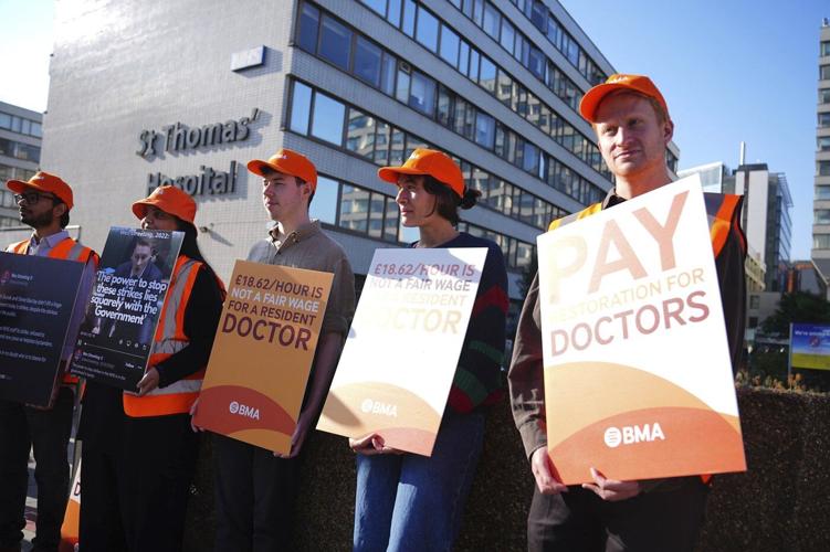 Doctors in England start a 5-day strike over pay. The government says it will hurt patients