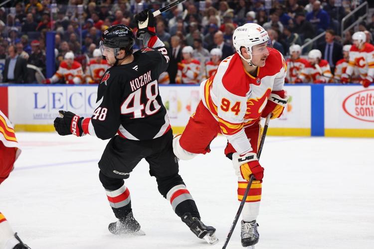 Morgan Frost breaks 3rd-period tie, NHL-worst Flames beat Sabres 6-2