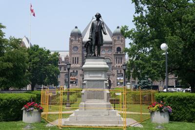 Sir John A. Macdonald statue back in view at Queen's Park after five years boarded up