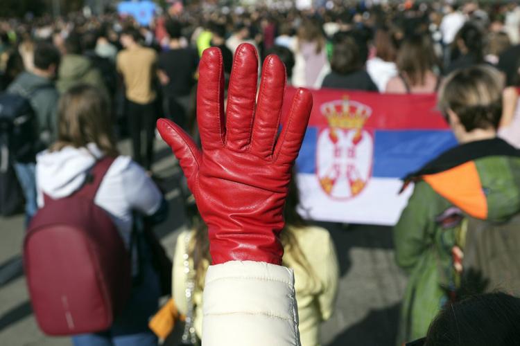 Serbian farmers join striking university students' 24-hour traffic blockade in Belgrade