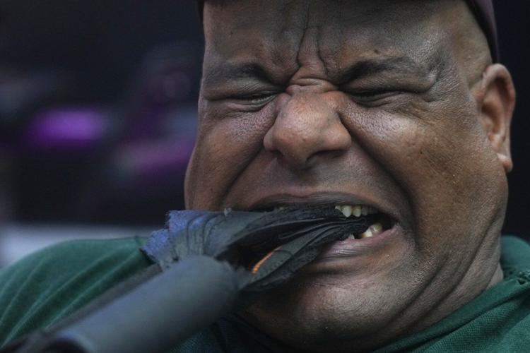 Photos of Egypt’s ‘strongman’ pulling ships, trains and cars in jaw-dropping feats