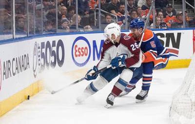 Lehkonen scores in OT as rolling Avalanche tip Oilers 3-2