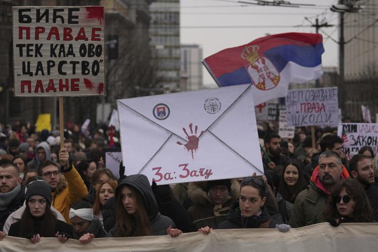 Striking students in Serbia tell chief prosecutor to 'fight for law and justice'