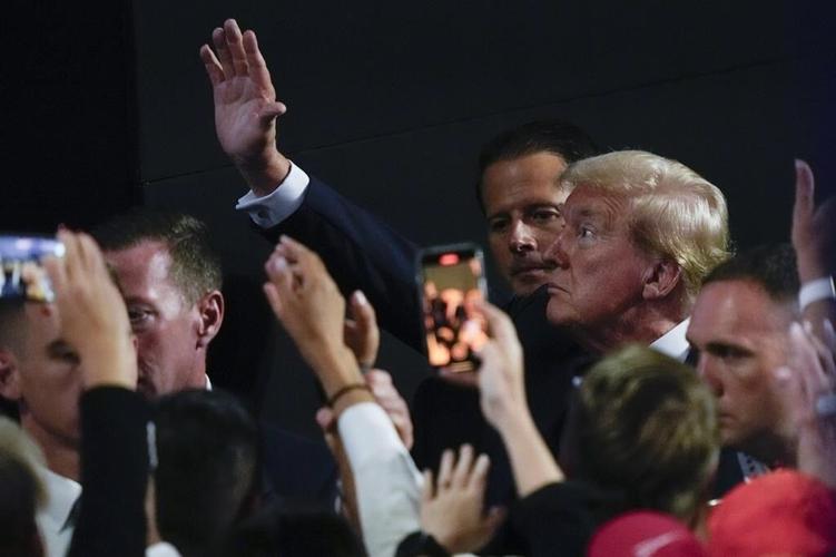 The stepped-up security around Trump is apparent, with agents walling him off from RNC crowds
