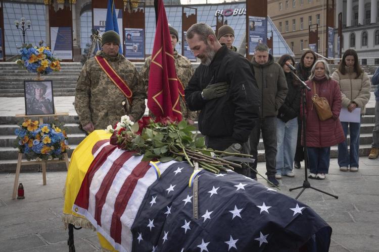 Family of US marine veteran killed in Ukraine tells funeral he died fighting for freedom