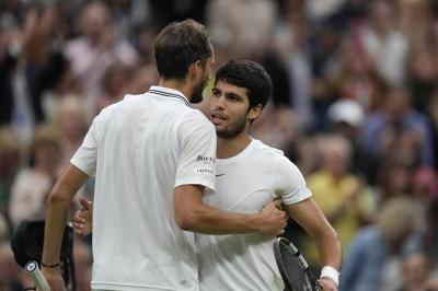 Daniil Medvedev gets the Wimbledon crowd behind him after missing last year because he is Russian