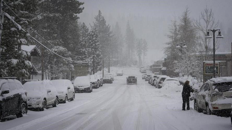 Powerful storm in California and Nevada shuts interstate and dumps snow on mountains