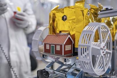 A Swedish artist's model house could soon find a permanent home on the moon