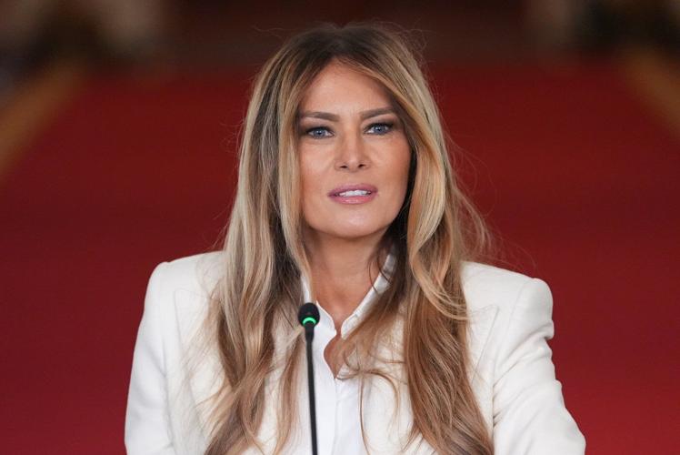 Melania Trump shares the spotlight with a robot at an education and technology event