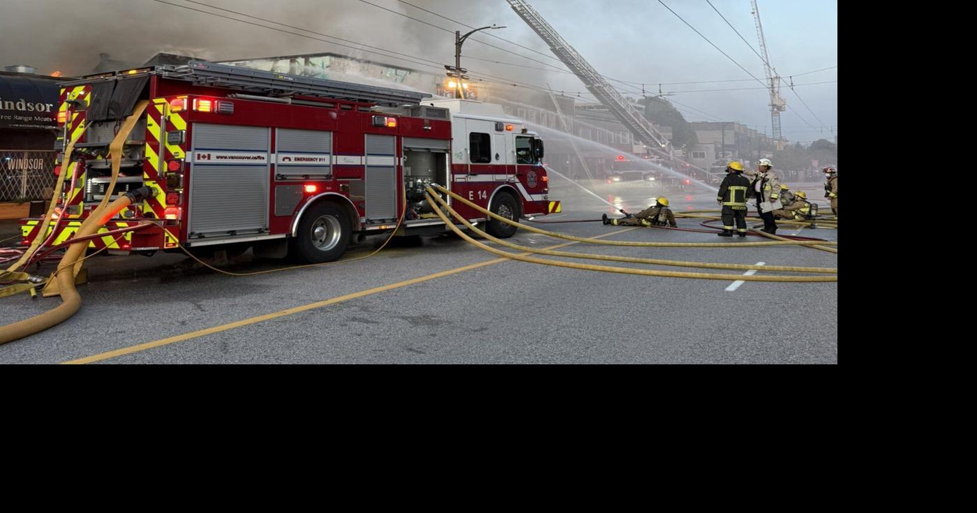 Crews fight fire in downtown Vancouver as smoke spreads across city ...