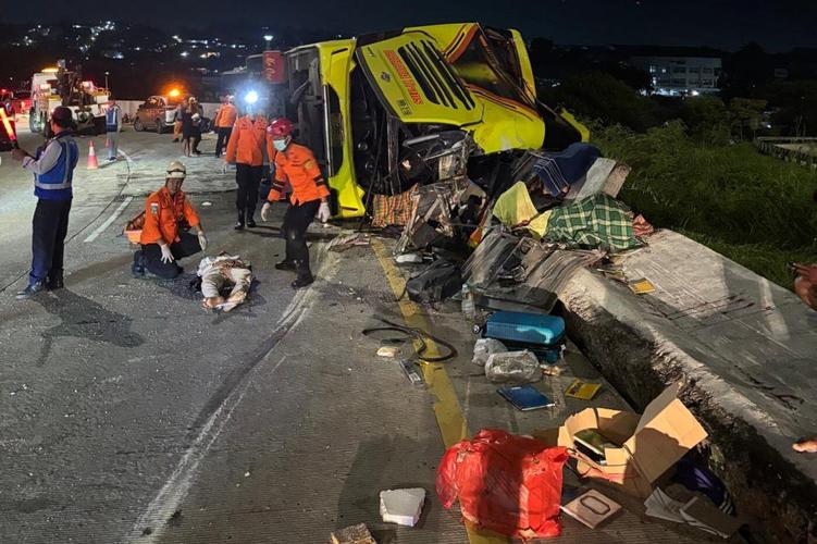 Passenger bus crash in Indonesia kills at least 16 people, official says