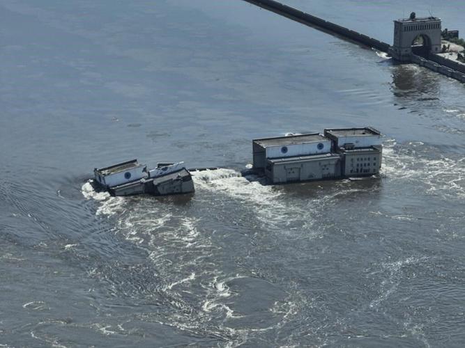 AP Exclusive: Drone footage of collapsed dam shows ruined structure, devastation and no sign of life
