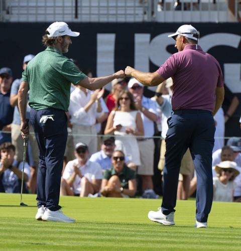 Harrington's chip-in on 18 leaves him tied (again) with Hensby, Cink at US Senior Open