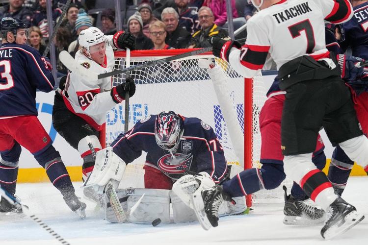 Stützle scores 2 as Senators use 4-goal 1st period to beat Blue Jackets 6–3