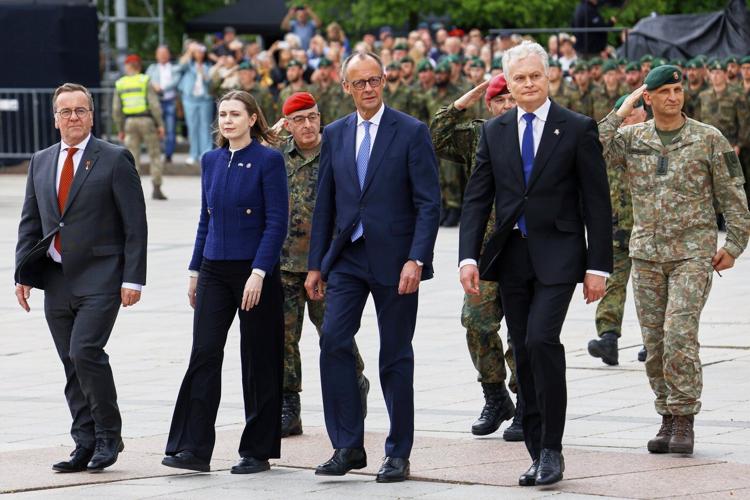 Merz inaugurates a historic German brigade in Lithuania and pushes for security spending