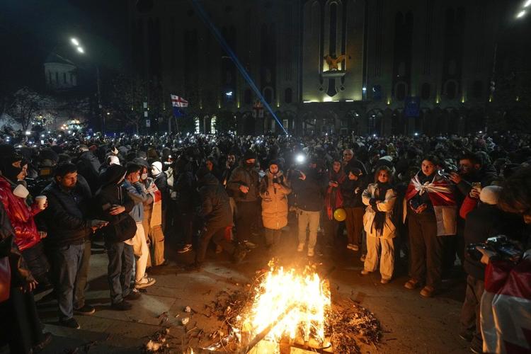 Georgian journalists allege brutal beatings as protests rage against ending EU talks