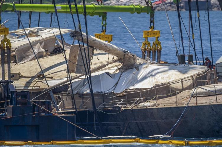 Sunken Bayesian superyacht lifted from waters off Sicily as salvage operation completed