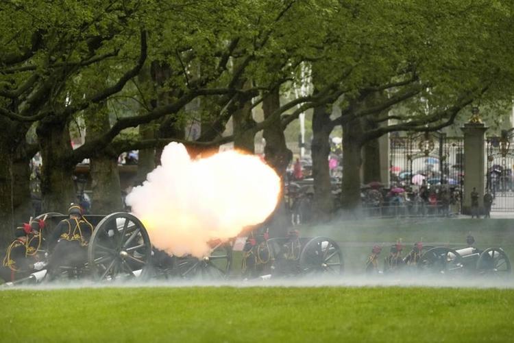 King Charles III's coronation anniversary is marked by ceremonial gun salutes across London