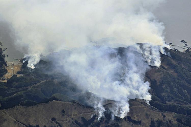Japan fights a forest fire that has damaged dozens of homes and caused hundreds to evacuate
