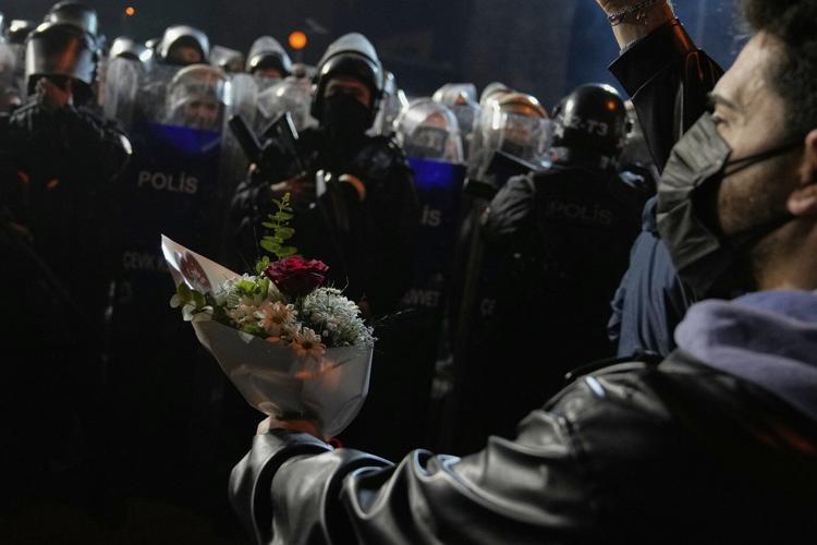 Erdogan accuses the opposition of wrecking Turkey's economy during protests over mayor's jailing