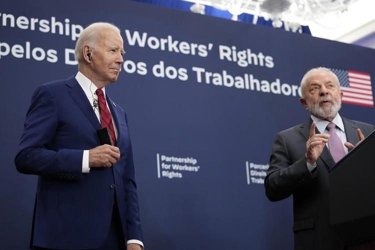 Biden and Brazil's Lula focus on workers' rights while publicly playing down differences