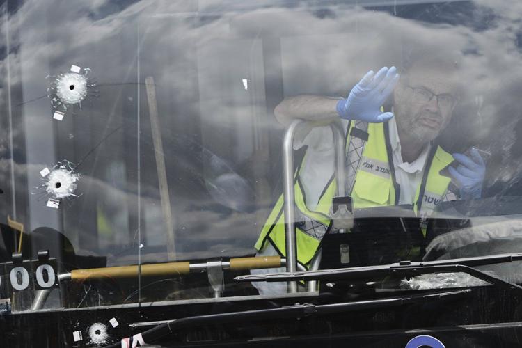 Photos from the scene of a shooting attack in Jerusalem