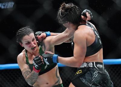 Newly crowned UFC champion Raquel Pennington shoots back at Sean Strickland