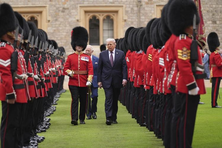 Photos show President Donald Trump during his second state visit to Britain
