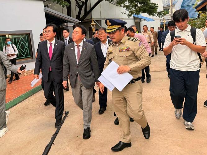 South Korean delegation of lawmakers visits Cambodian site of alleged online scam ring