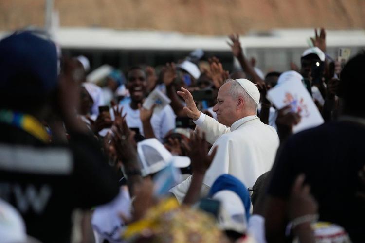 Pope prays at Catholic shrine in Angola that was a center of African slave trade