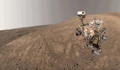 NASA's Mars Perseverance snaps a selfie as a Martian dust devil blows by
