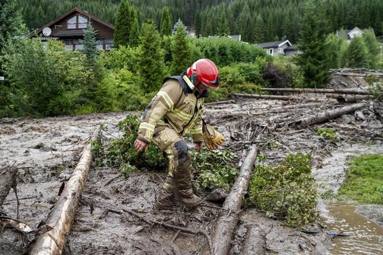 Heavy rain from unusual summer storm triggers landslides in Norway and floods Swedish harbor