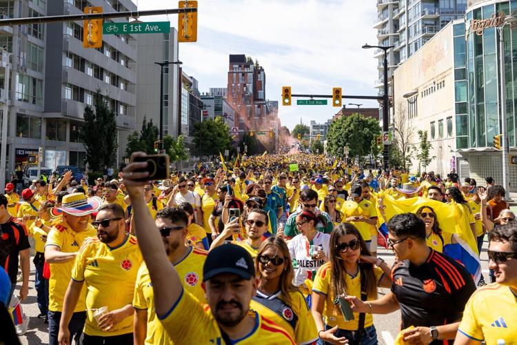 Colombia fans swamp Vancouver for city's last hurrah at World Cup